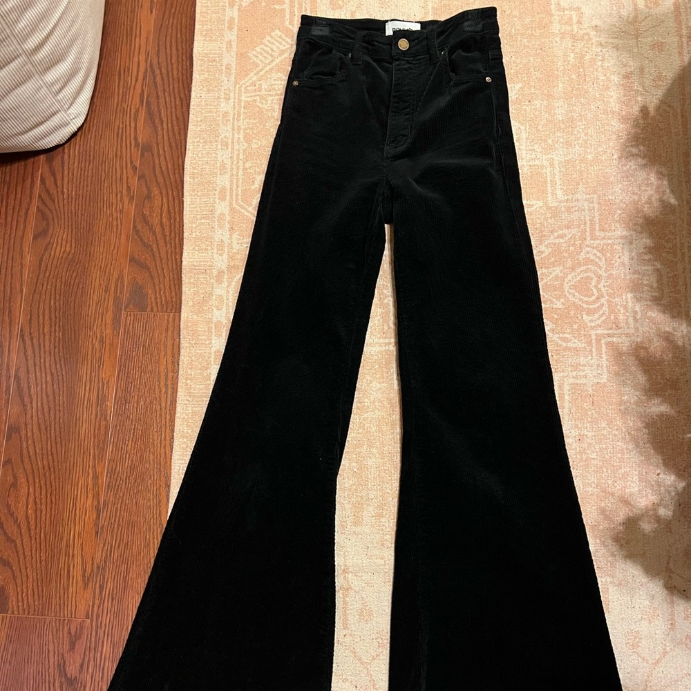 Free people rollas eastcoast flare in black velvet corduroy